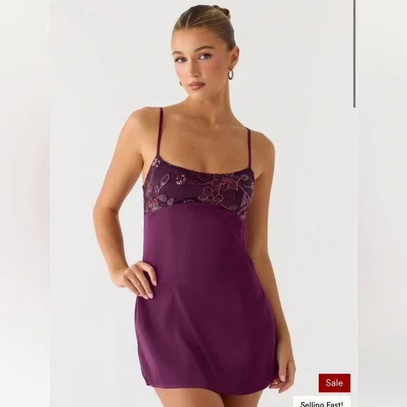 peppermayo mulberry zion beaded mini dress - Picture 1 of 9